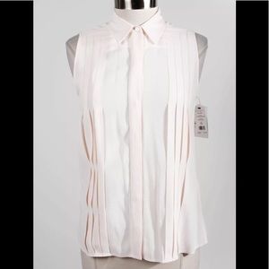 Equipment Women's Sleeveless Pleated Button Blouse